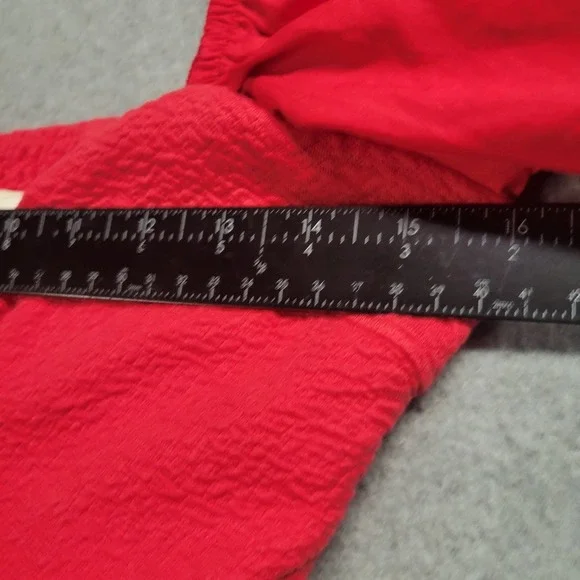 Anthropologie Maeve Puff-Sleeved Sweetheart Mini Dress Size Medium Red NEW - Picture 3 of 13